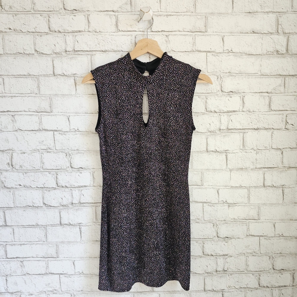 ☆ SNAP Glitter Rainbow Dot Mini Dress, M ☆